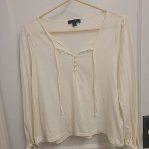 Cream J. Crew Button-Front Top
